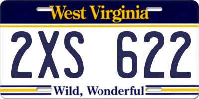 WV license plate 2XS622
