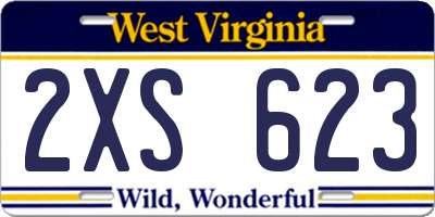 WV license plate 2XS623
