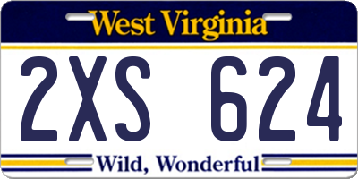 WV license plate 2XS624