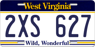 WV license plate 2XS627