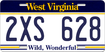 WV license plate 2XS628