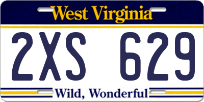 WV license plate 2XS629