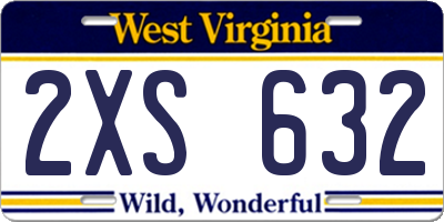 WV license plate 2XS632