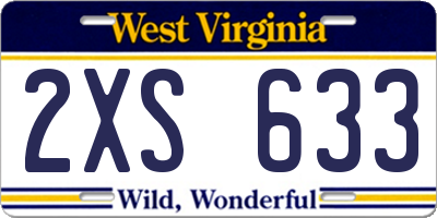 WV license plate 2XS633