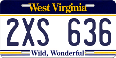 WV license plate 2XS636