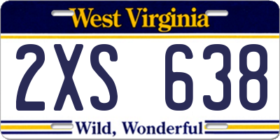 WV license plate 2XS638