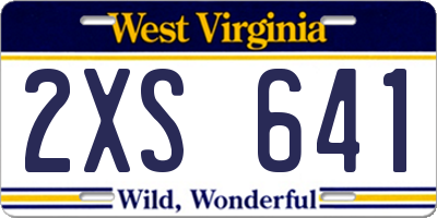 WV license plate 2XS641