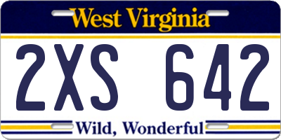 WV license plate 2XS642