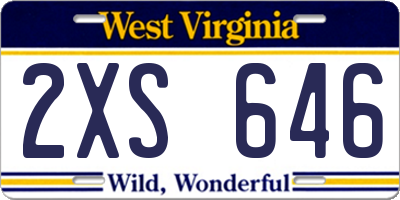 WV license plate 2XS646