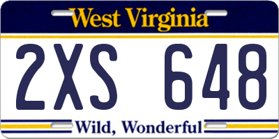 WV license plate 2XS648