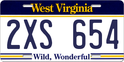 WV license plate 2XS654