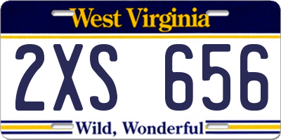 WV license plate 2XS656