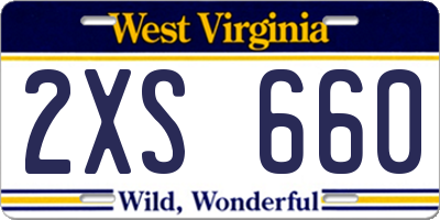 WV license plate 2XS660