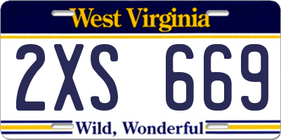 WV license plate 2XS669