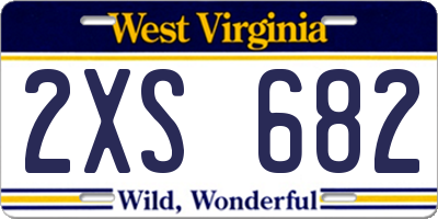 WV license plate 2XS682