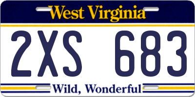 WV license plate 2XS683