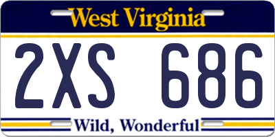 WV license plate 2XS686