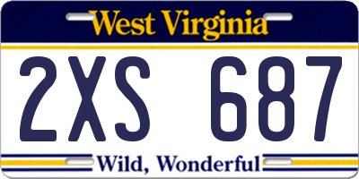 WV license plate 2XS687