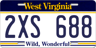 WV license plate 2XS688