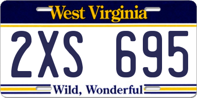 WV license plate 2XS695