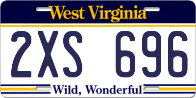 WV license plate 2XS696