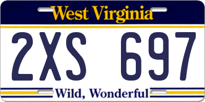 WV license plate 2XS697