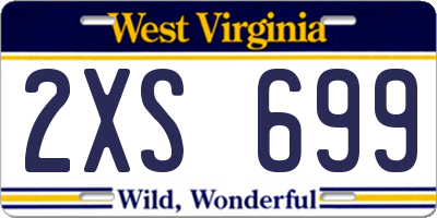 WV license plate 2XS699