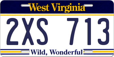 WV license plate 2XS713