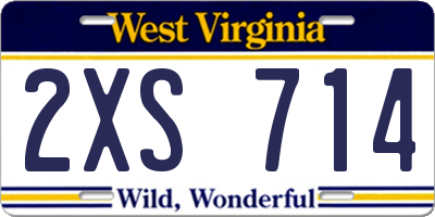 WV license plate 2XS714