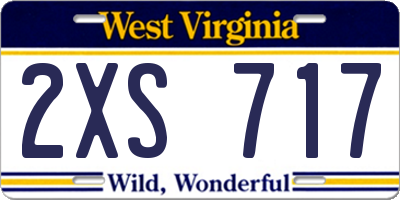 WV license plate 2XS717