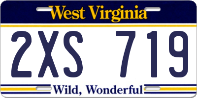 WV license plate 2XS719
