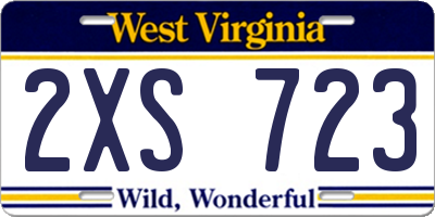 WV license plate 2XS723