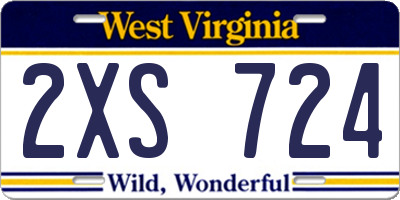 WV license plate 2XS724
