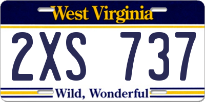 WV license plate 2XS737