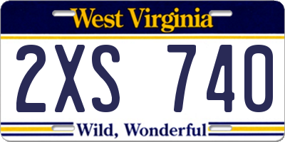 WV license plate 2XS740