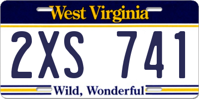 WV license plate 2XS741