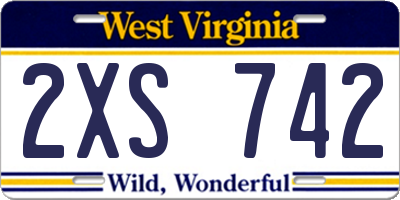 WV license plate 2XS742