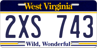 WV license plate 2XS743