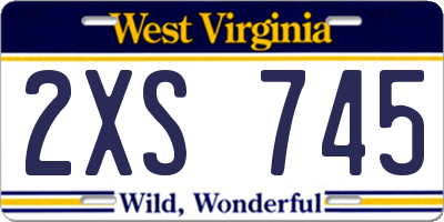 WV license plate 2XS745