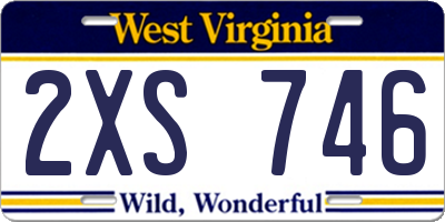WV license plate 2XS746