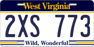 WV license plate 2XS773