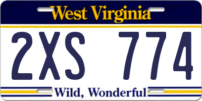WV license plate 2XS774