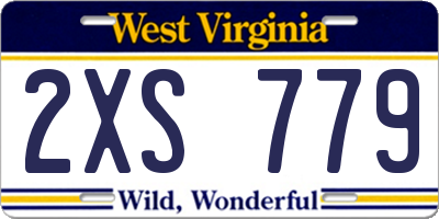 WV license plate 2XS779