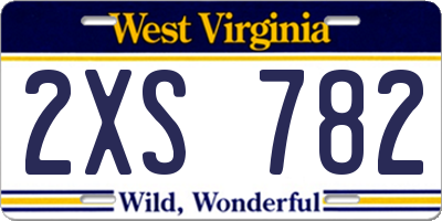 WV license plate 2XS782