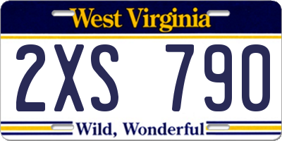 WV license plate 2XS790