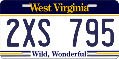 WV license plate 2XS795