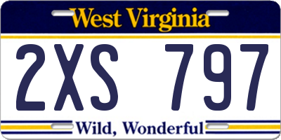 WV license plate 2XS797
