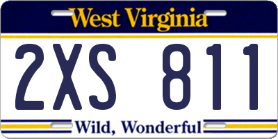 WV license plate 2XS811