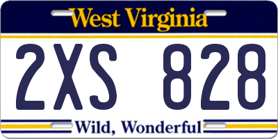 WV license plate 2XS828