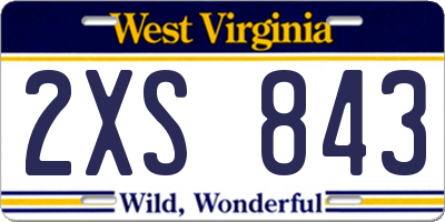 WV license plate 2XS843